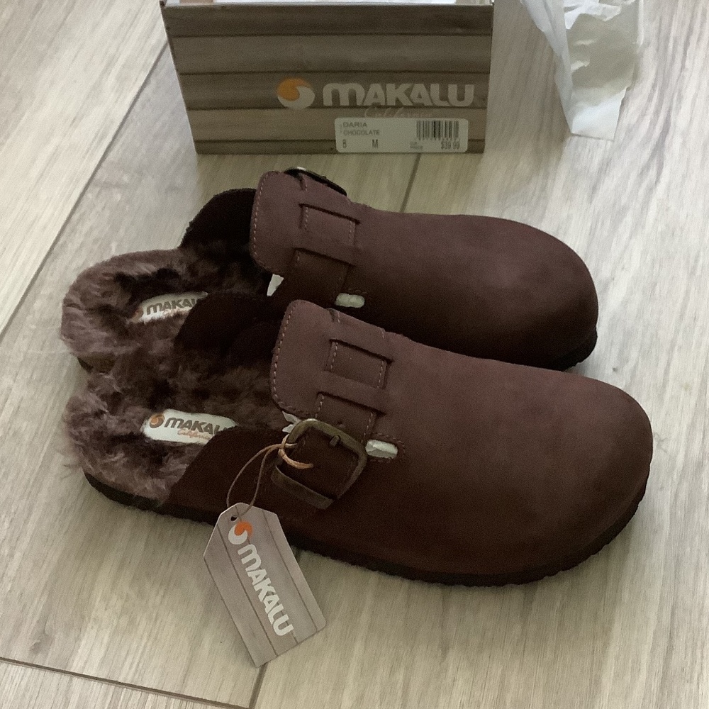 New in box brown clogs